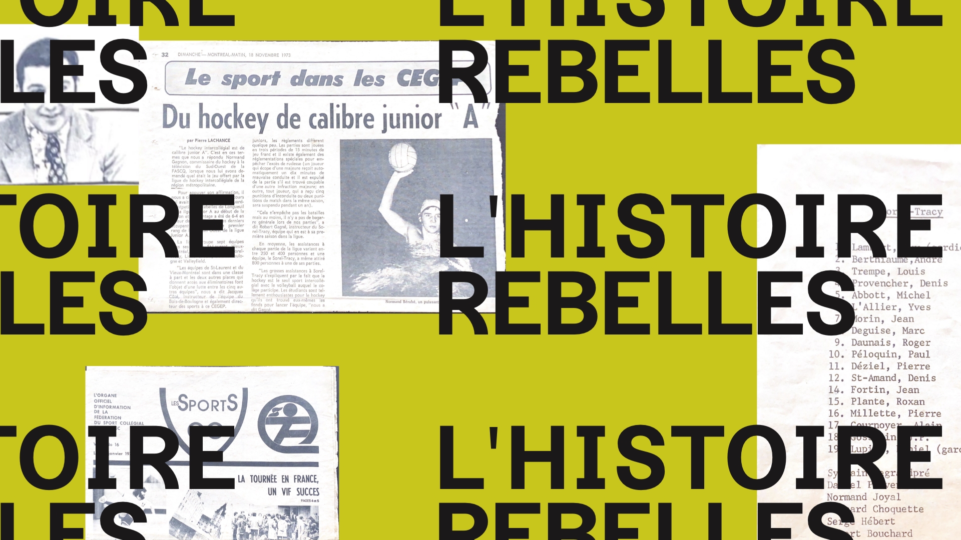 Exemples d'affichage avec l'identité visuelle pour le 50 ans des Rebelles