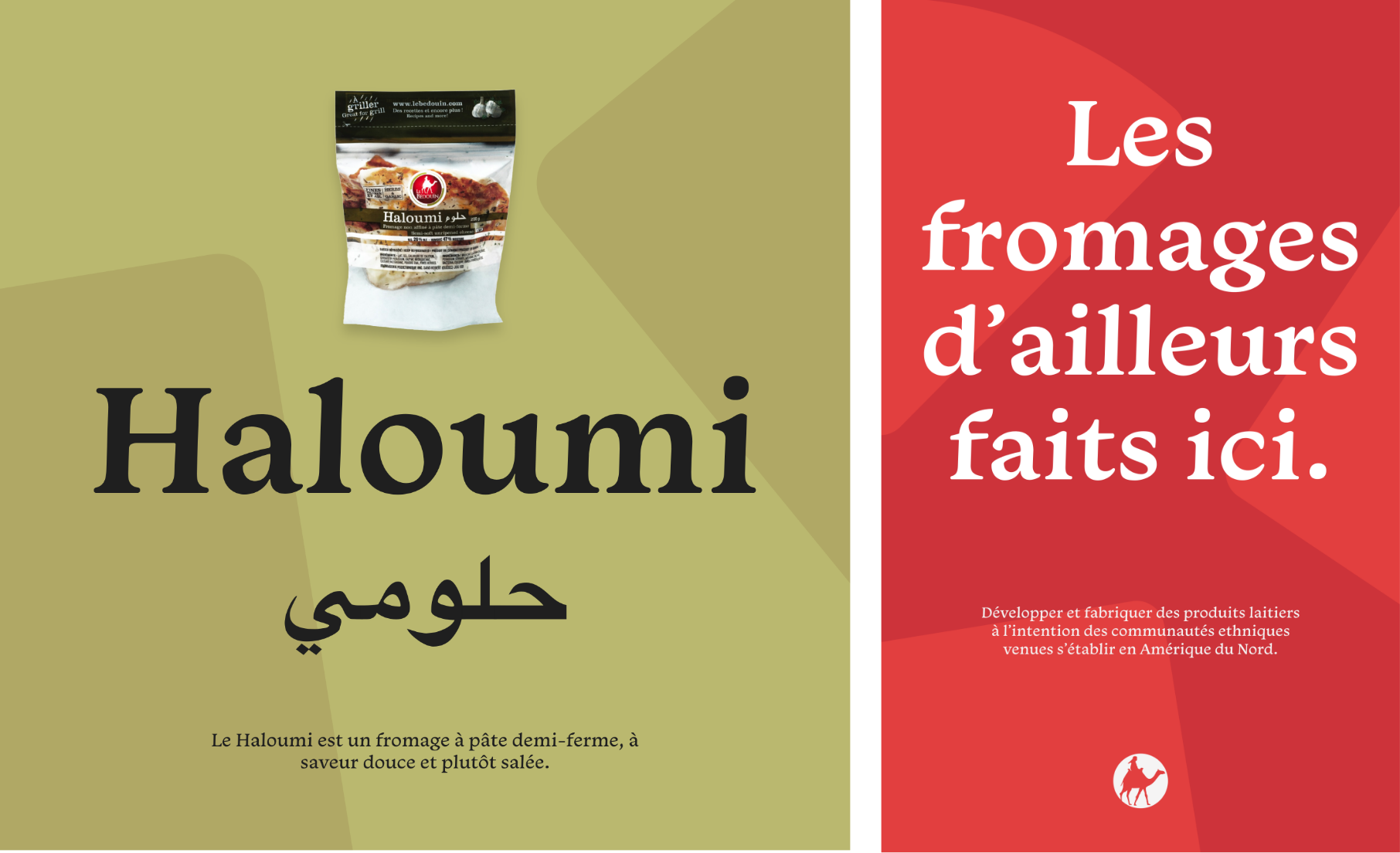 Exemples de publications de médias sociaux de placements de produits avec l'identité visuelle de la fromagerie Le Bédouin