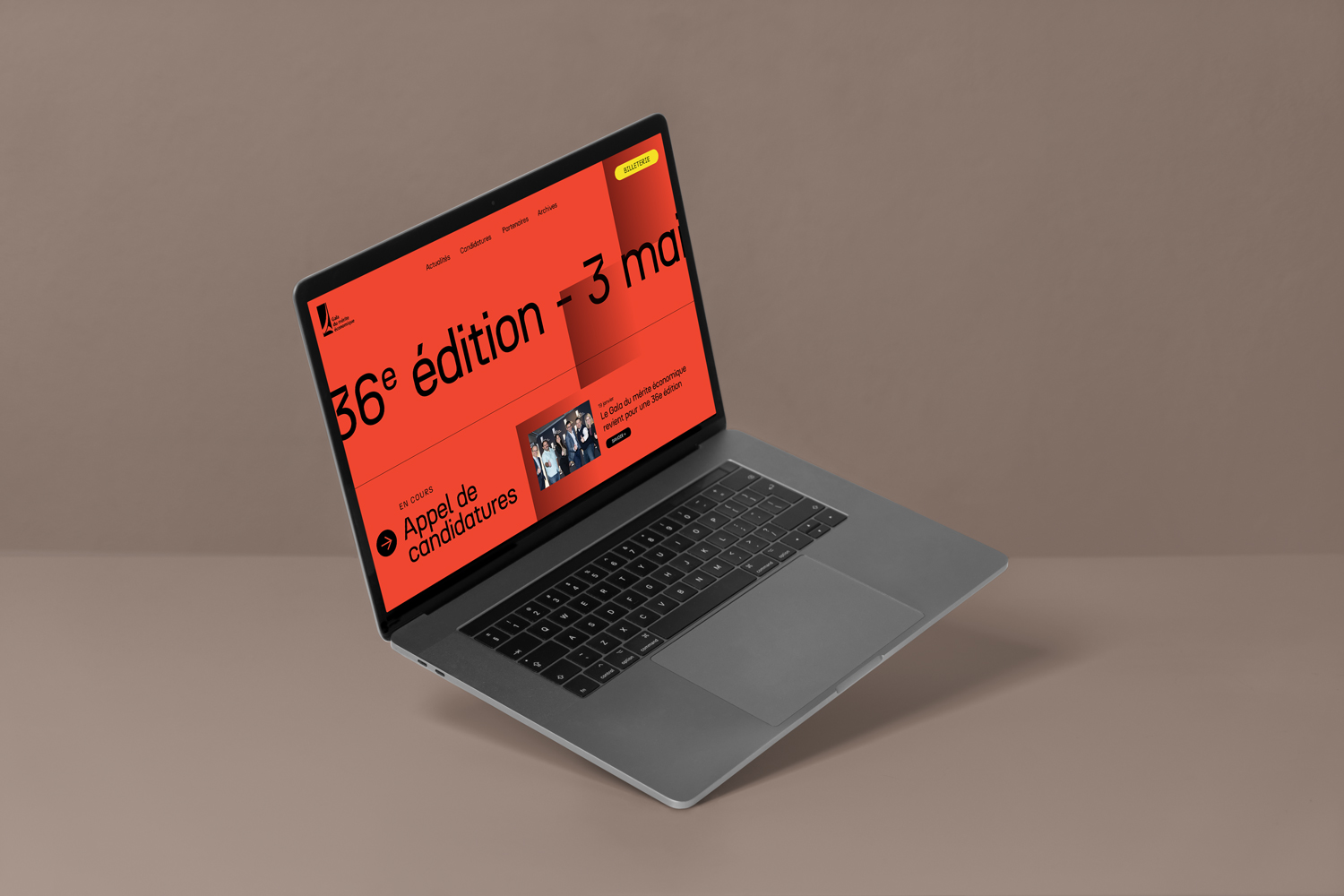 Site web du gala sur un Macbook Pro