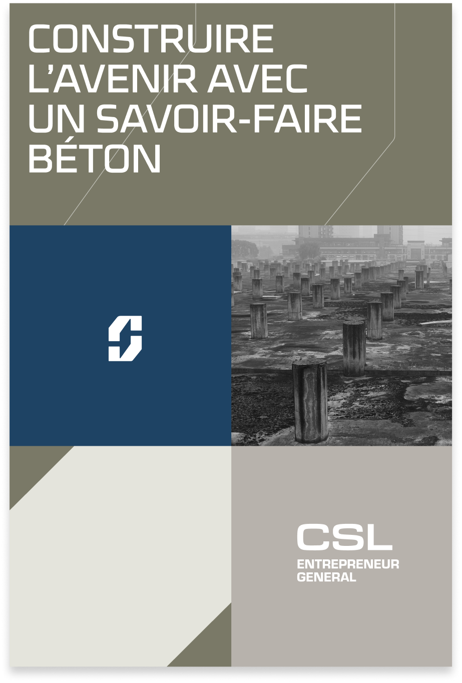 Éléments graphiques de la nouvelle image de marque de CSL développés par l'agence COLOSSE