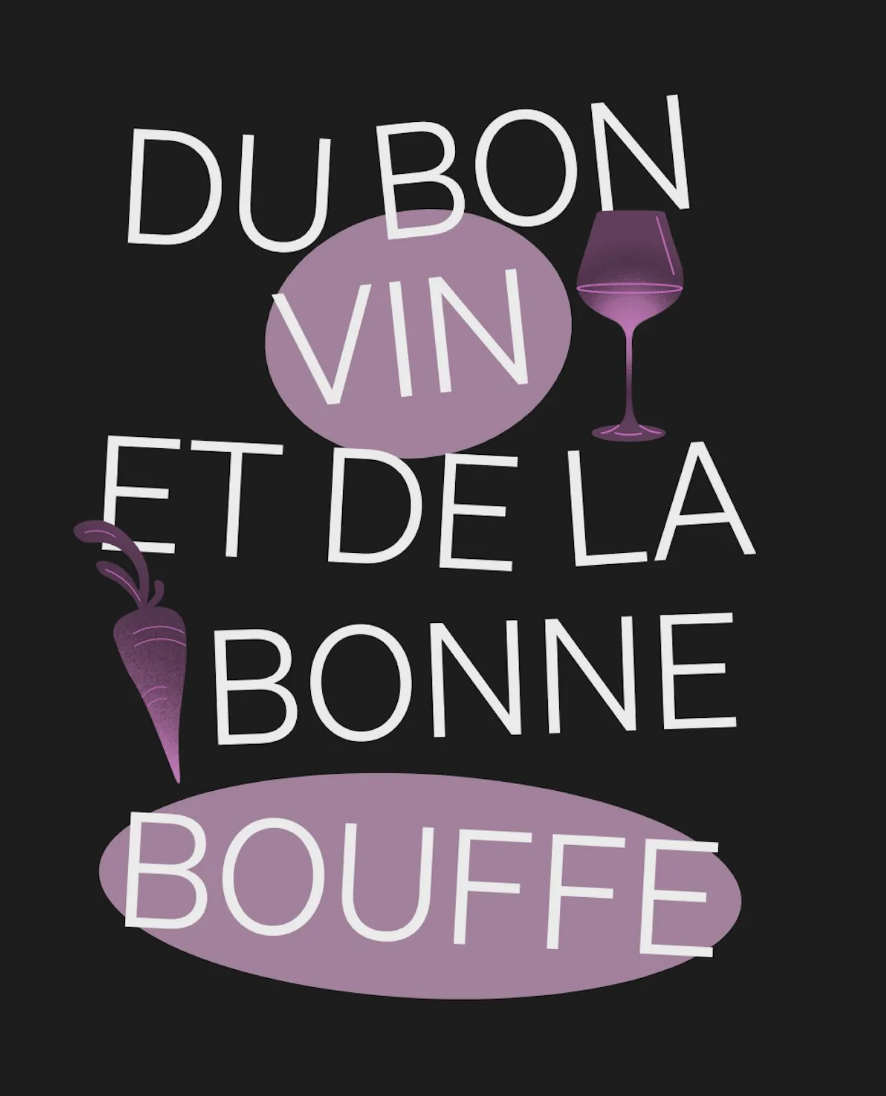 Exemple d'affiche avec des éléments graphiques du restaurant Le Fougasse