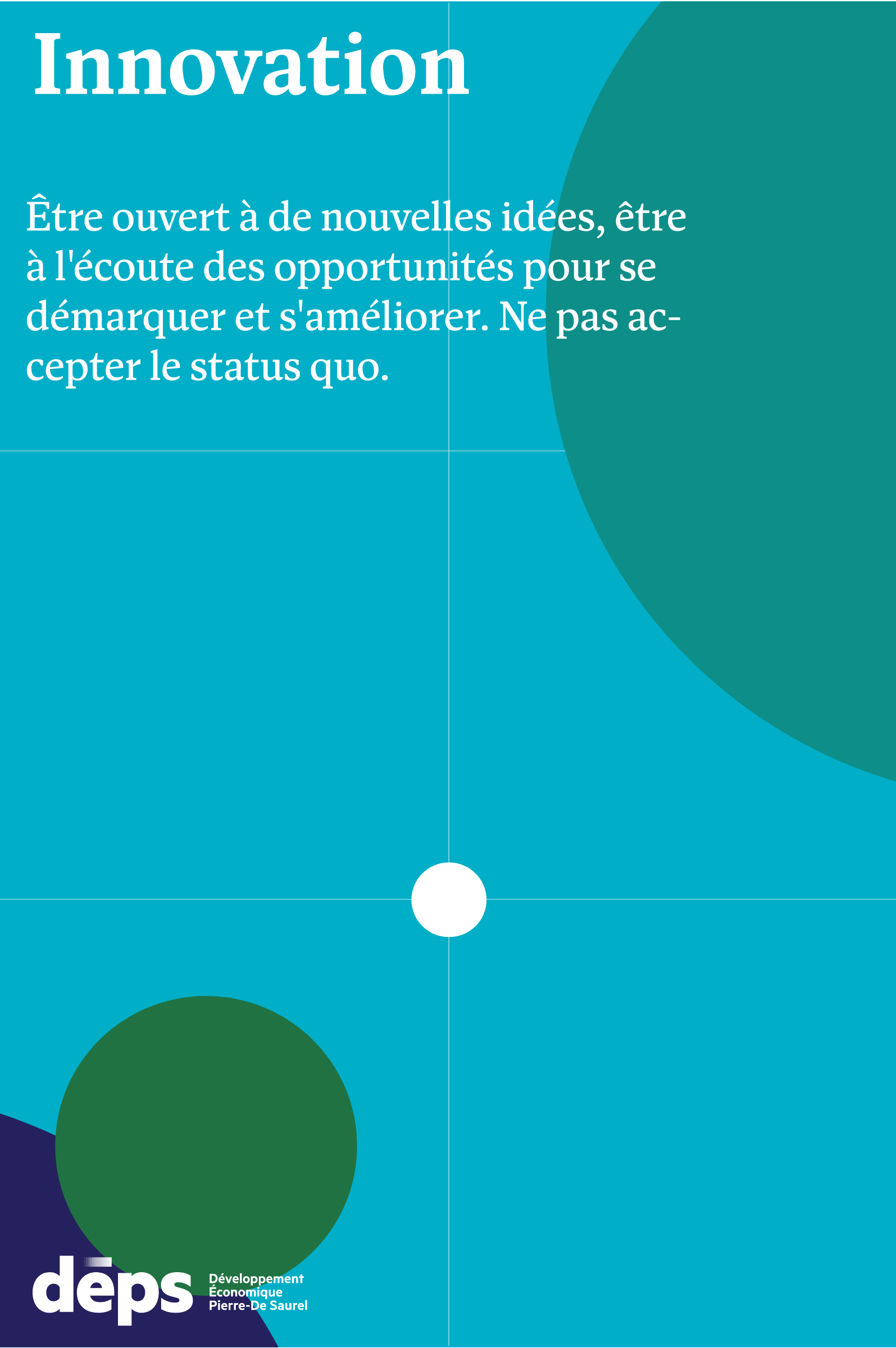 Exemple d'affiche avec des éléments de l'image de marque du Développement économique Pierre-De Saurel (DÉPS)