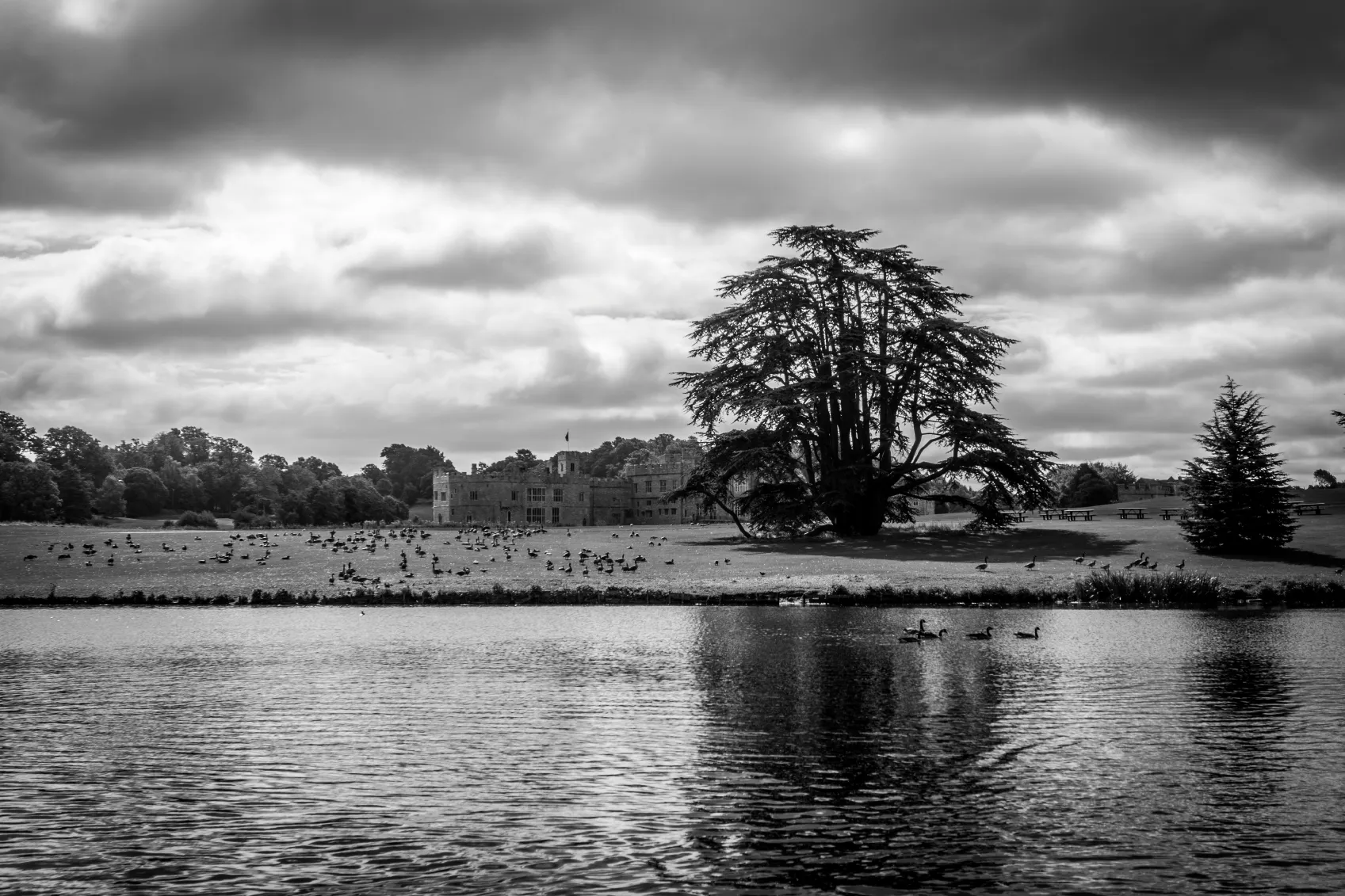 Castle across lake