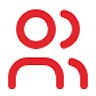ícone de usuários de cor vermelha