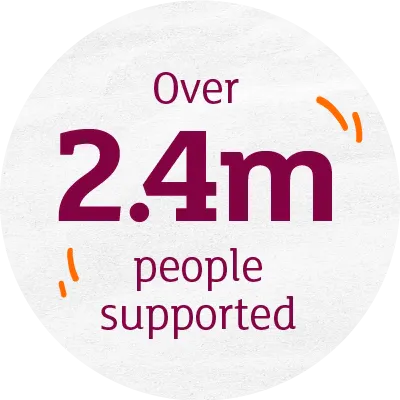 Over 2.4m people supported icon.