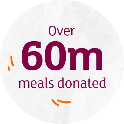 Over 60m meals donated icon.
