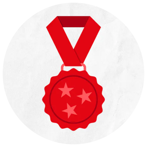 Red medal icon.