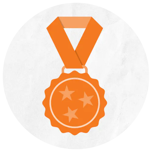 Orange medal icon.
