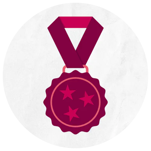 Burgundy medal icon.