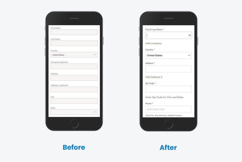 Comparison of address fields on v1 vs v2