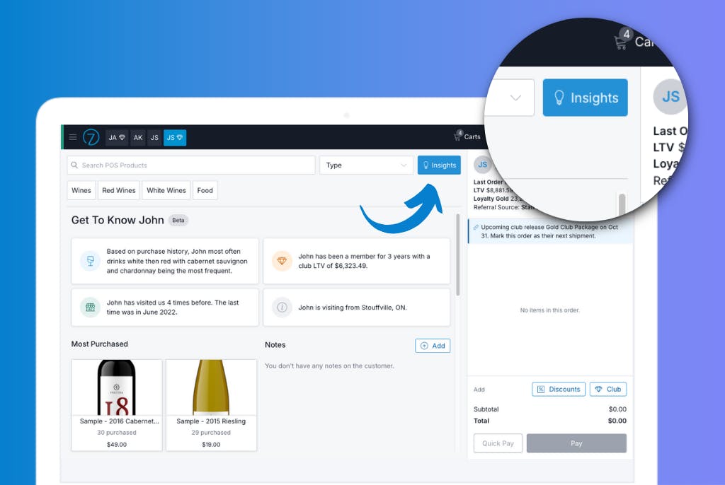 Introducing POS Insights: Give Your Tasting Room Staff the Power of Personalization