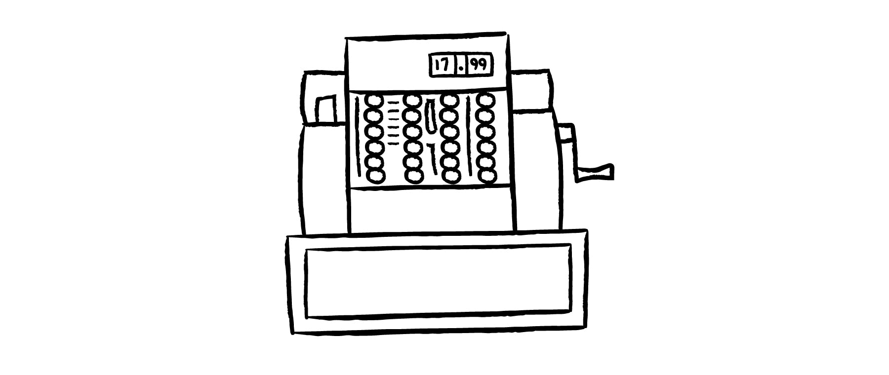 Illustration of old-fashioned cash register