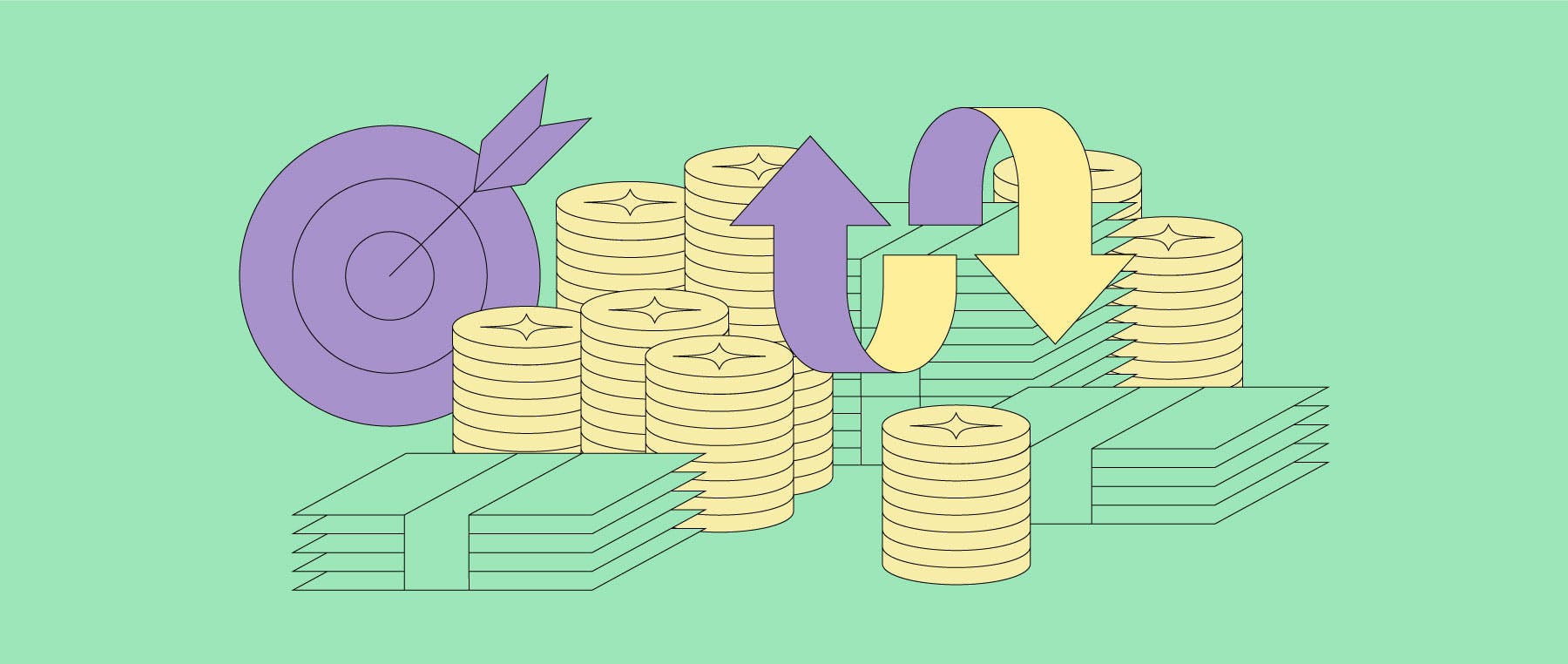 flow of cash and coins