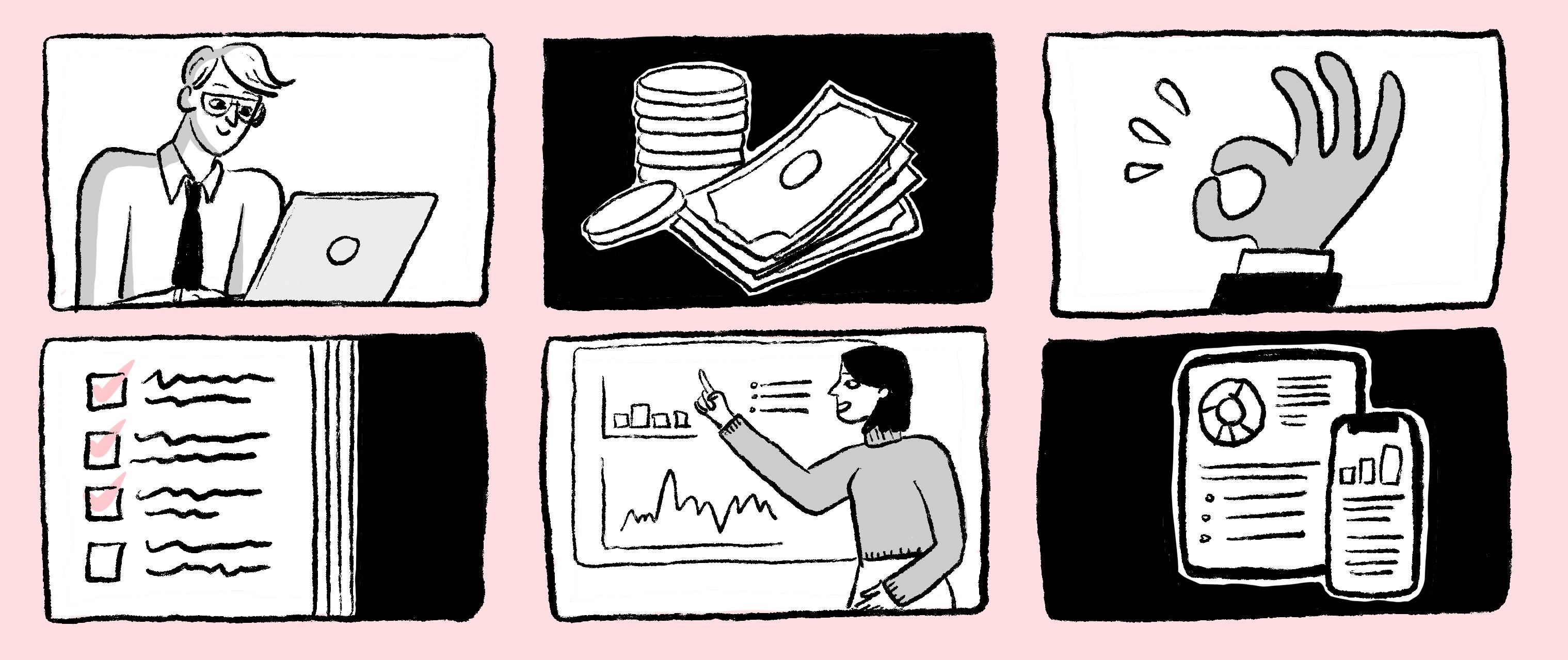 L'image illustre la planification financière et l'analyse des données pour une gestion efficace des ressources.
