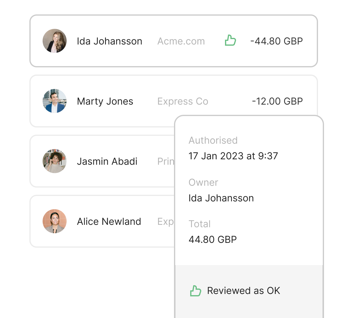 Track spending in real-time