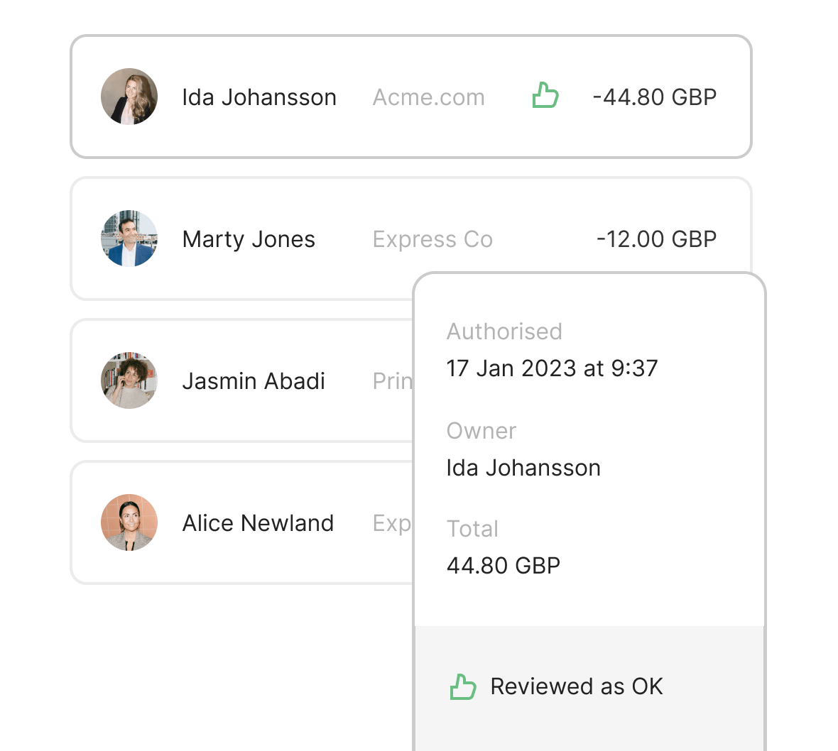 Track spending in real-time