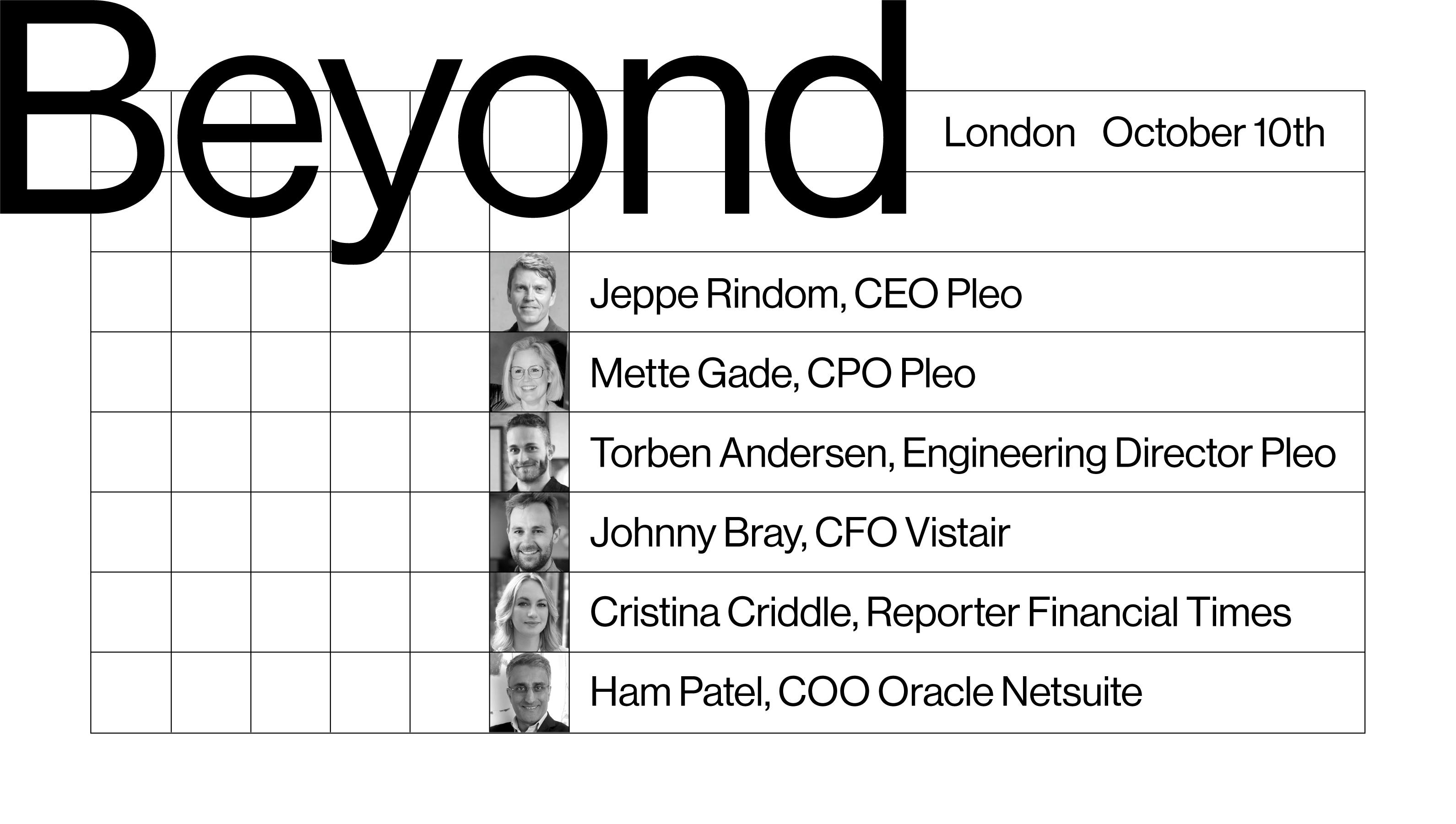 The speakers attending our Beyond event in London
