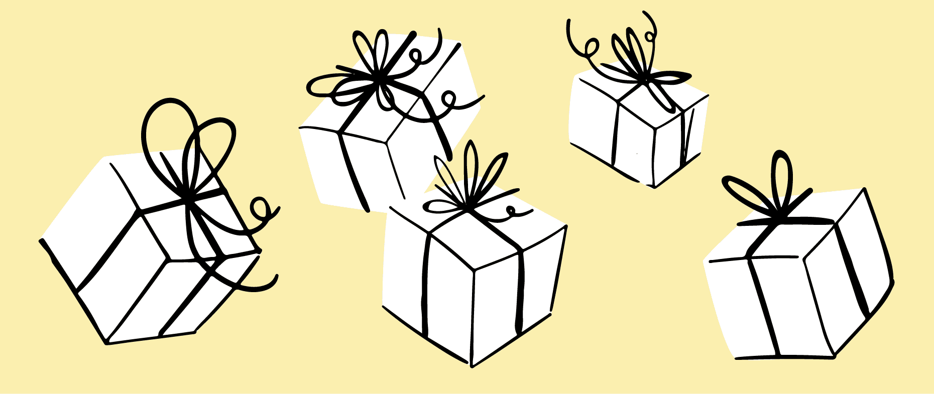 Cinco cajas de regalo 