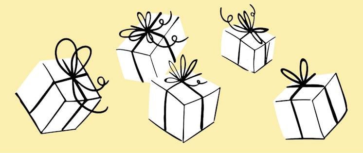 Cinco cajas de regalo 