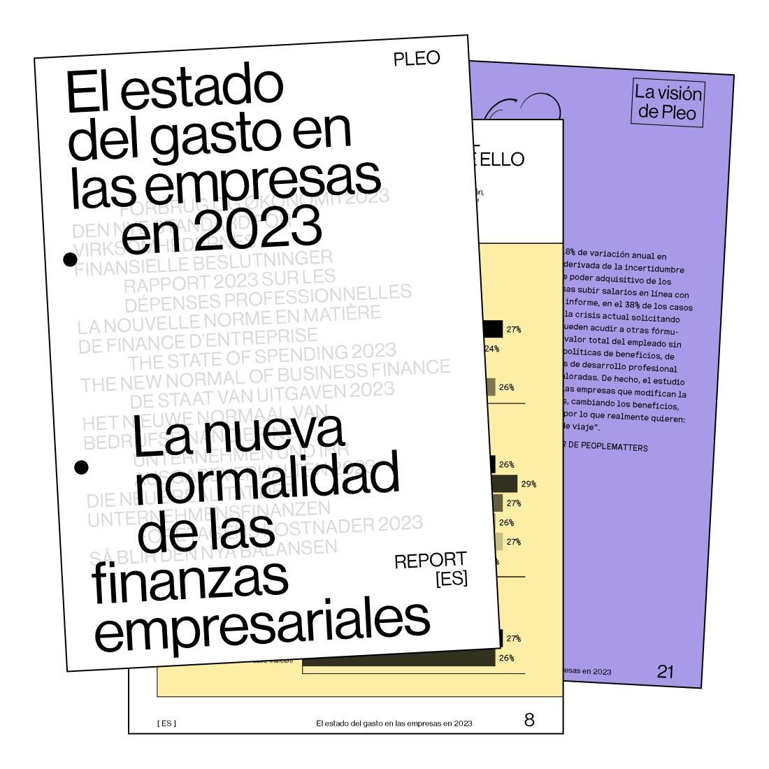 Portada y primeras páginas del estado del gasto en las empresas en 2023