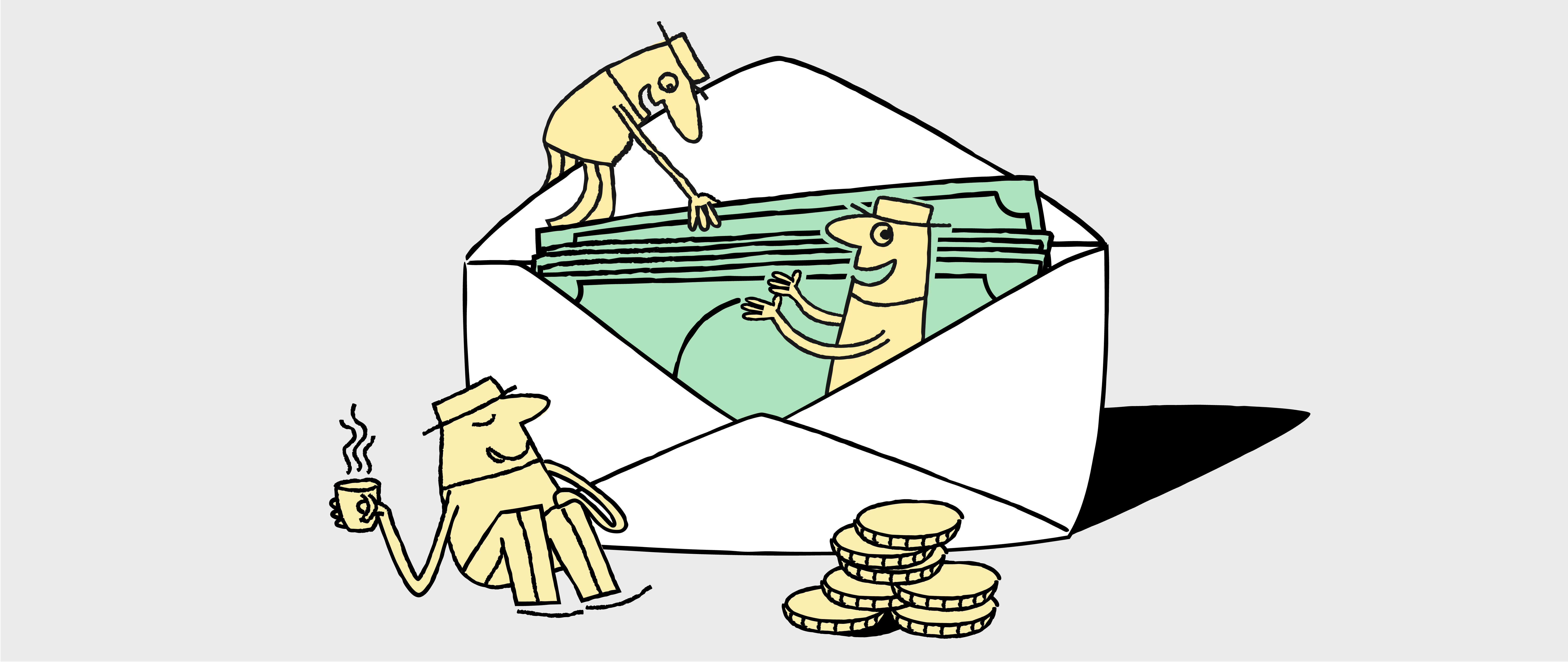 Envelope full of petty cash