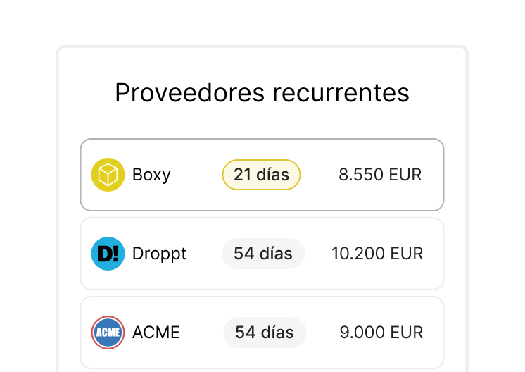recurring vendors