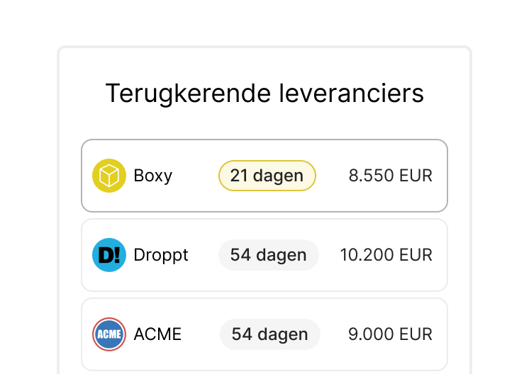 recurring vendors