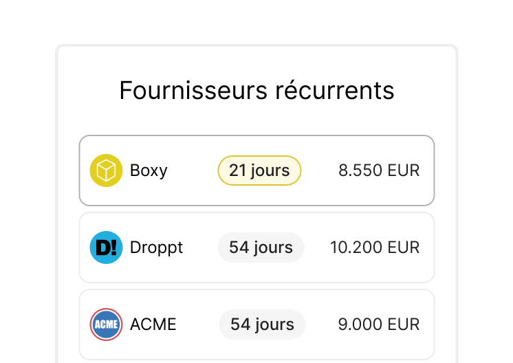 recurring vendors
