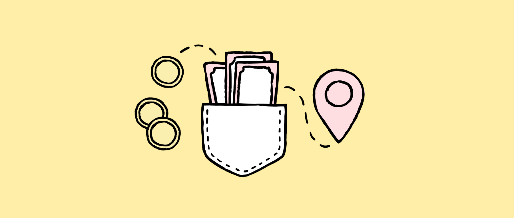 Mønter, lomme, destinationsmærke