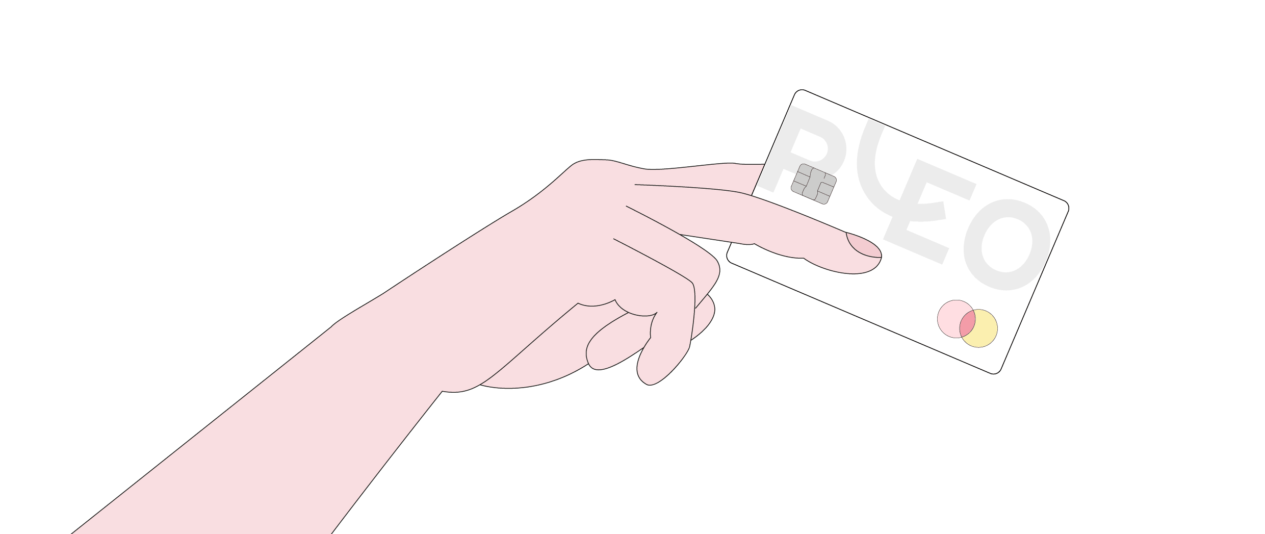 Pink hand holding a Pleo card
