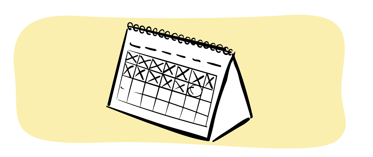 Un calendario con fechas tachadas 