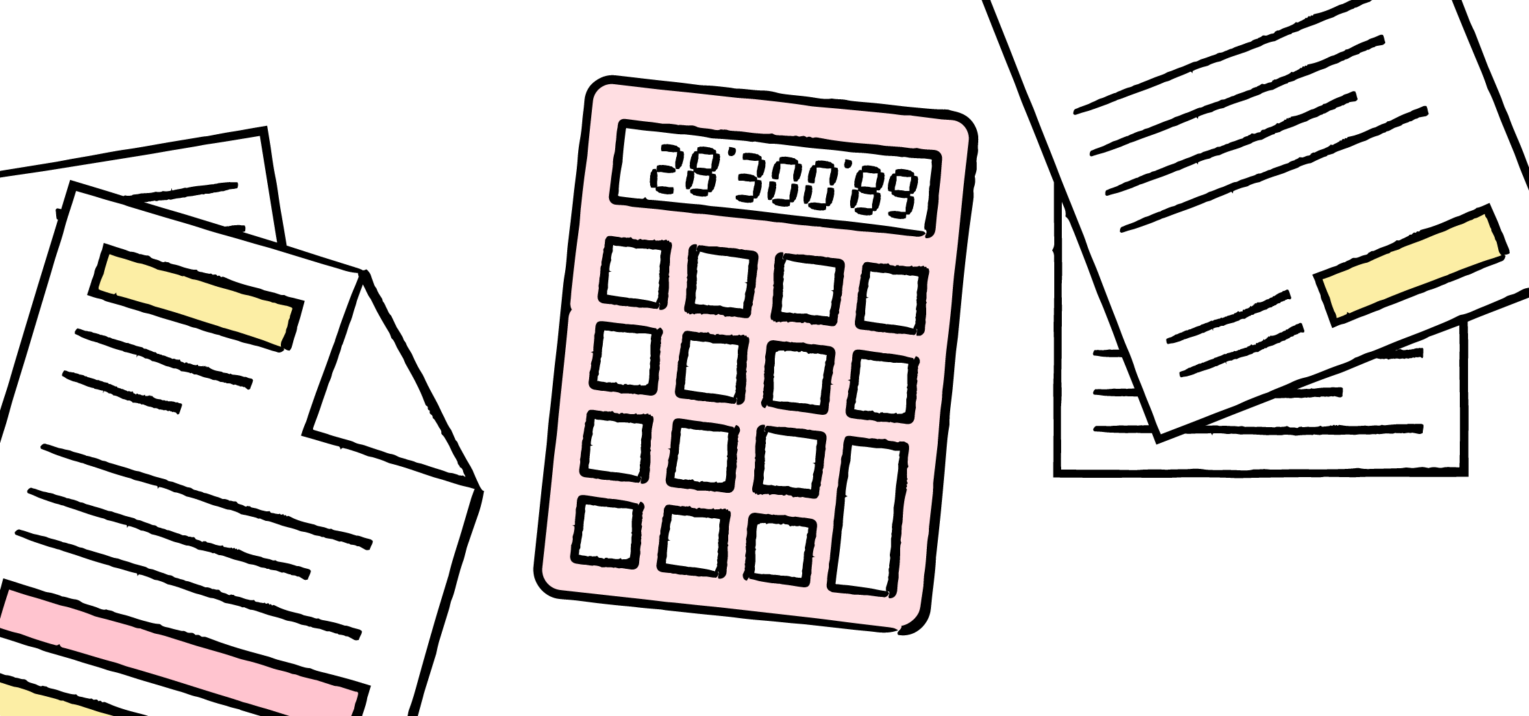 A calculator and notes