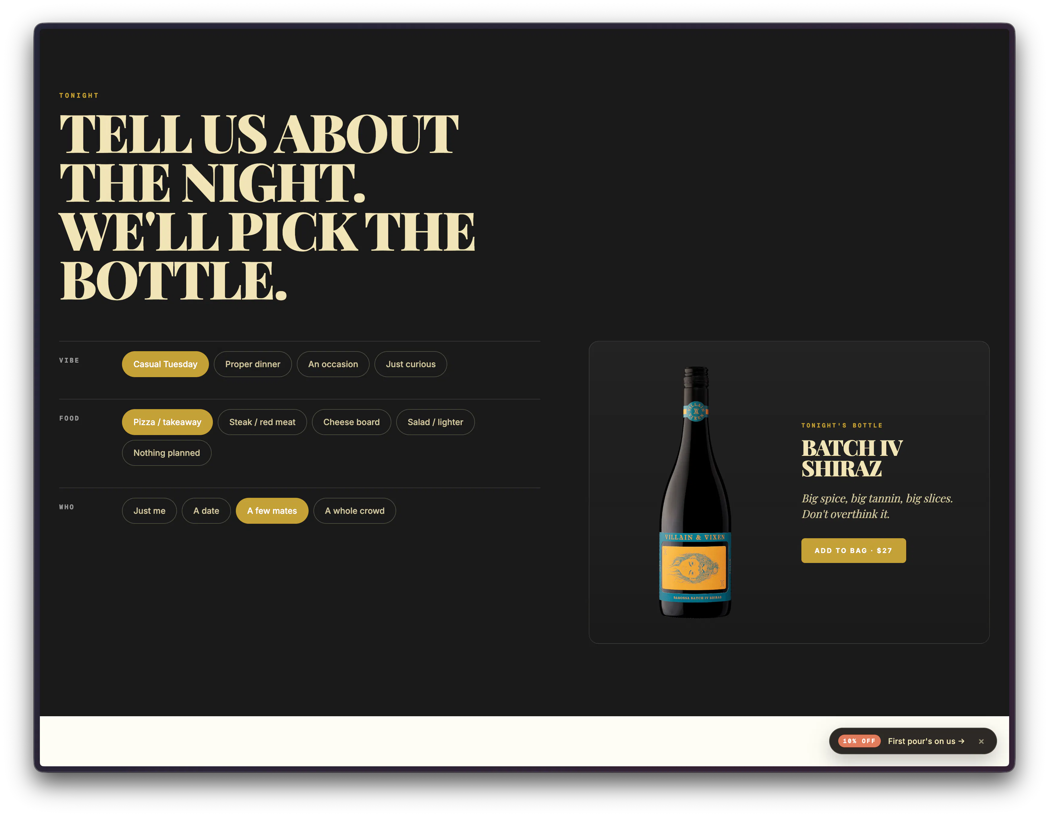 Villain & Vixen — bottle picker