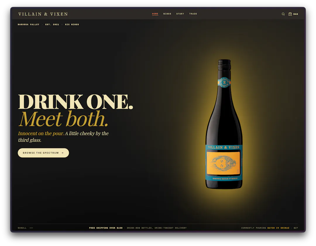 Villain & Vixen — homepage