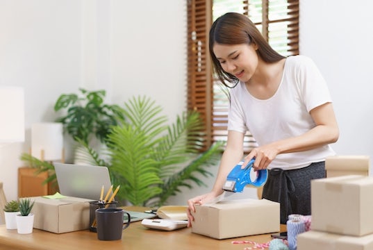 eBay seller packs up orders