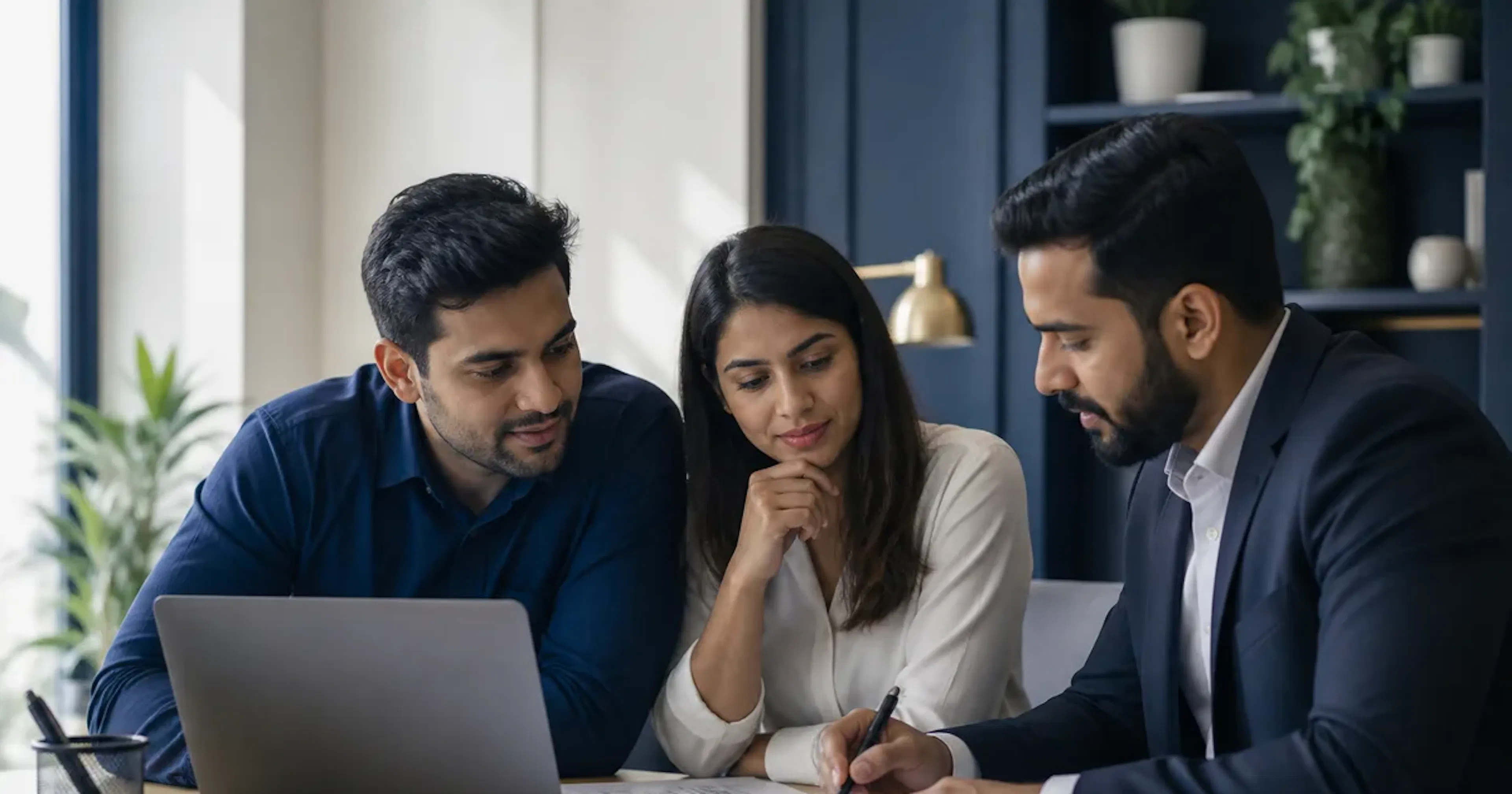 Startup founders planning registration with a professional adviser