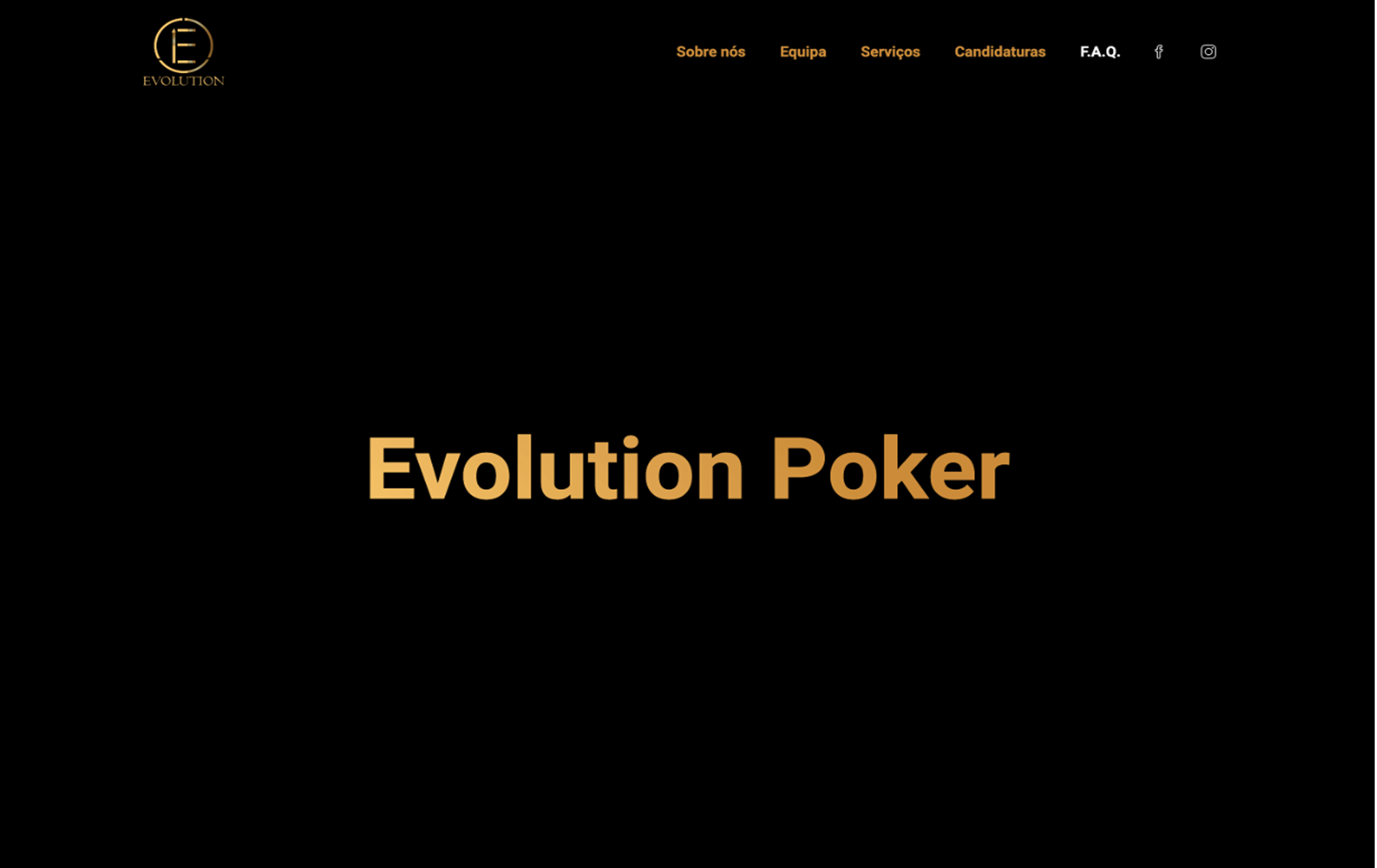 Screen of evolution poker's old website design