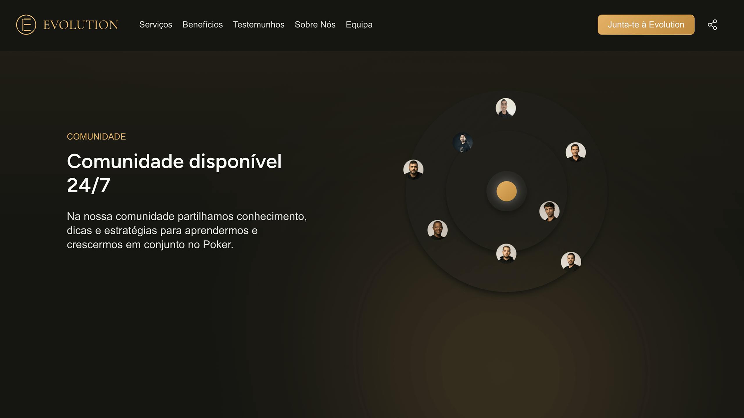Available community component in evolution poker's website