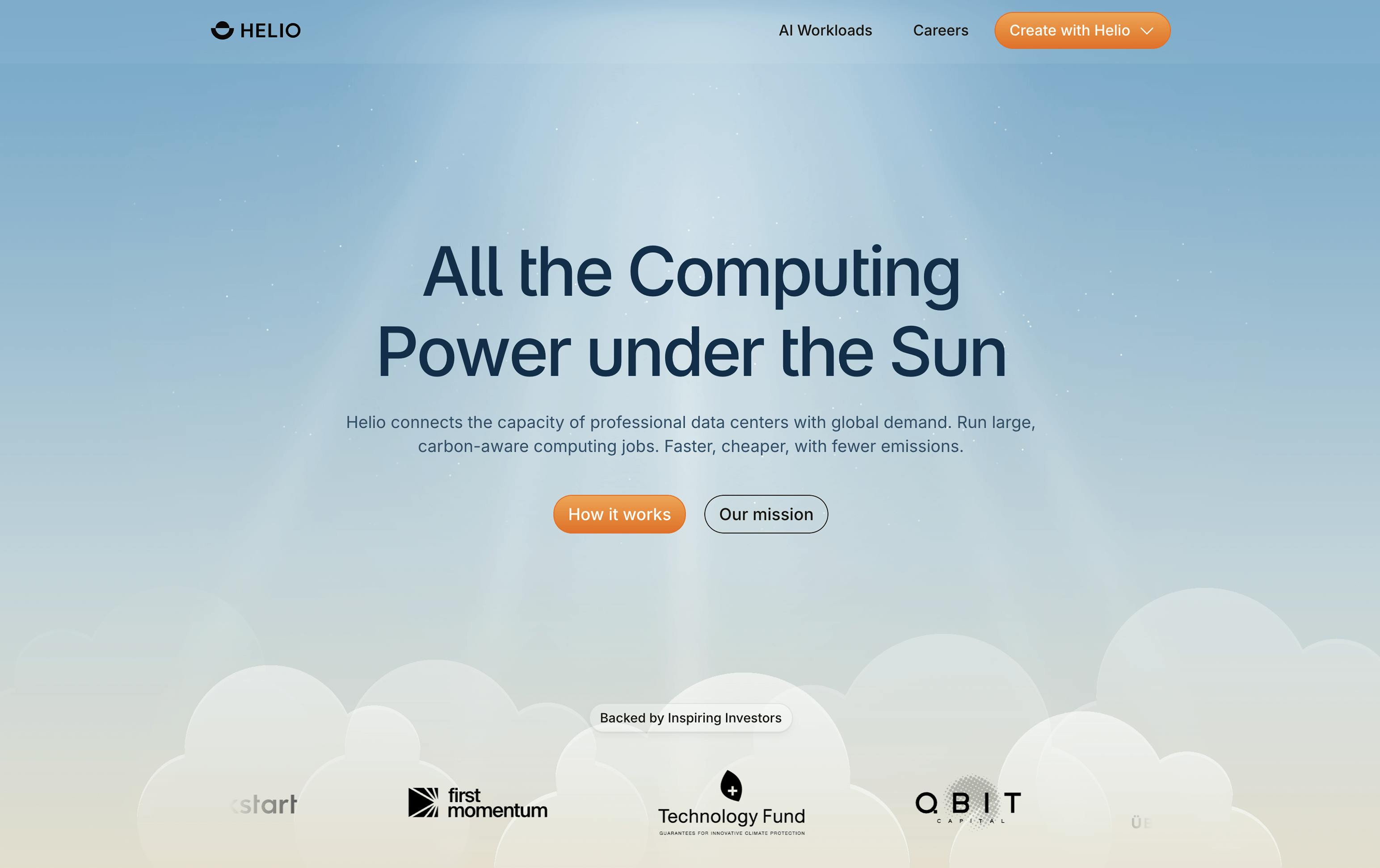 Home page focused on its hero section
