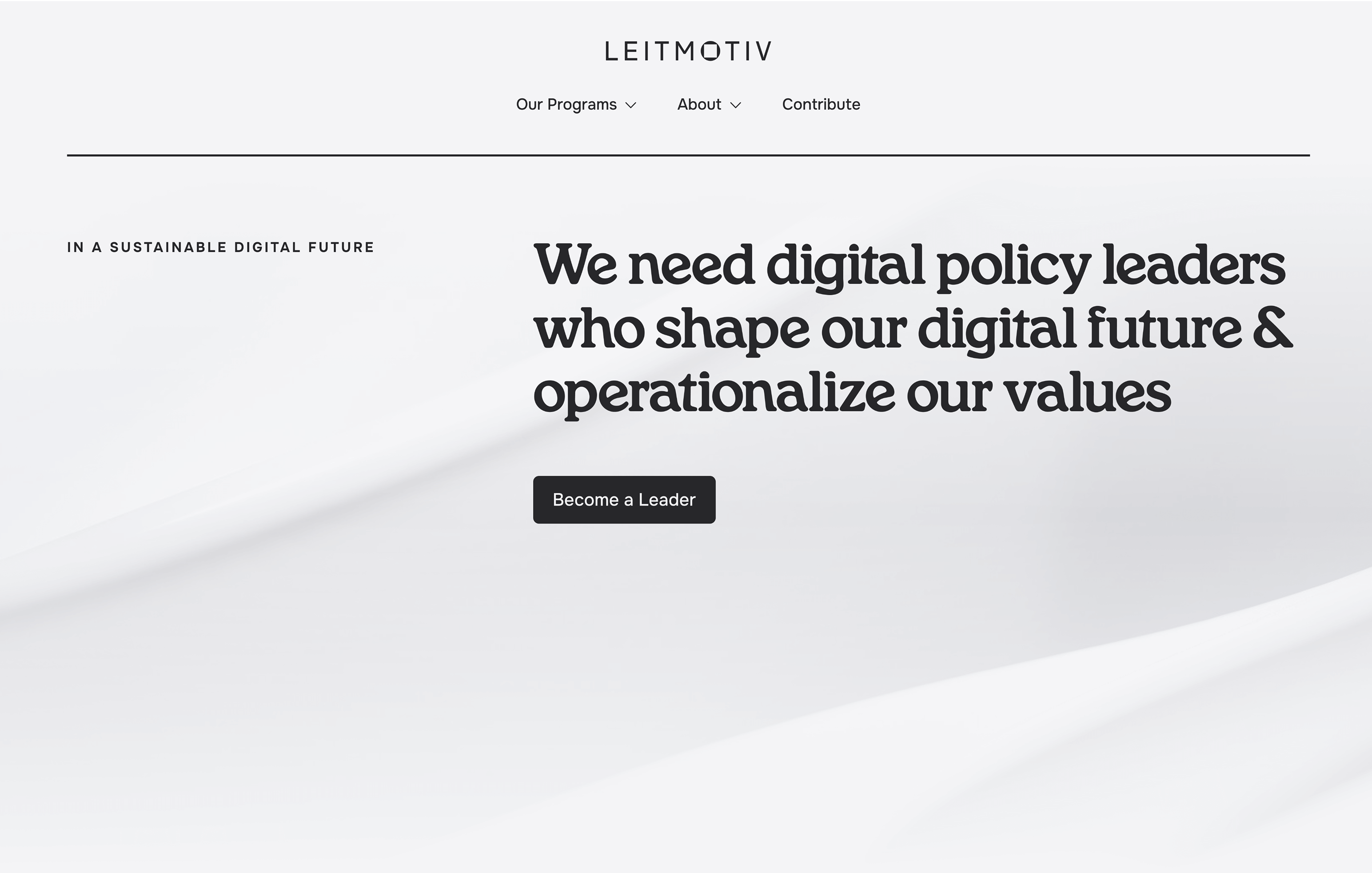 Hero of the homepage of the leitmotiv website