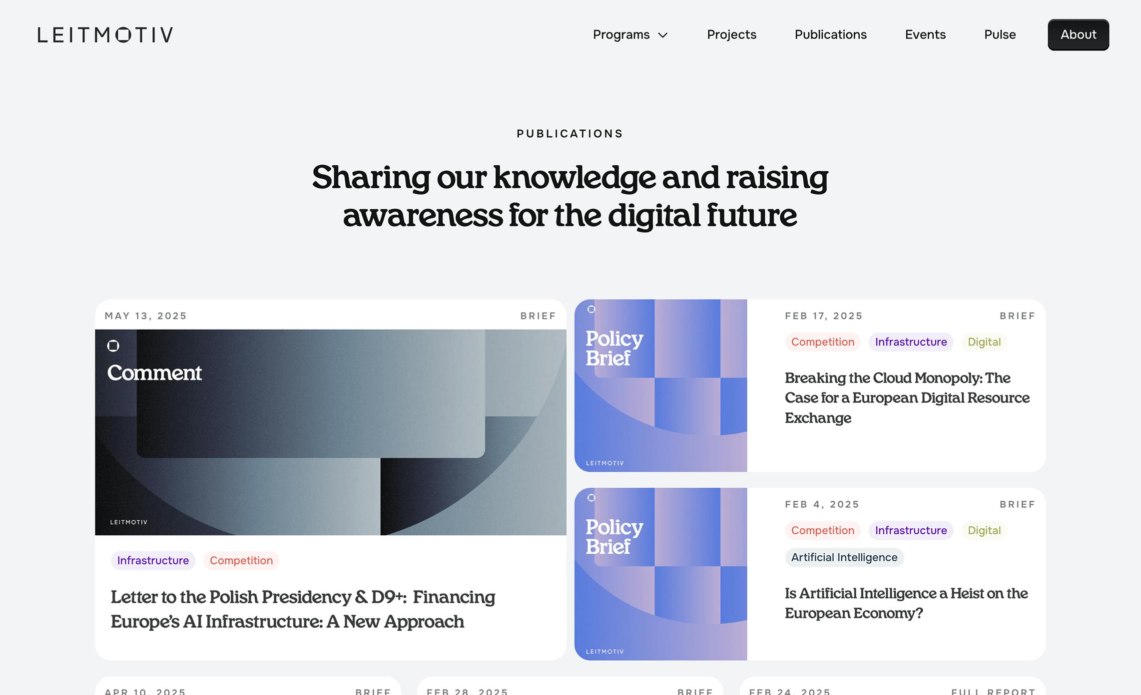 Hero of the publications page of the leitmotiv website
