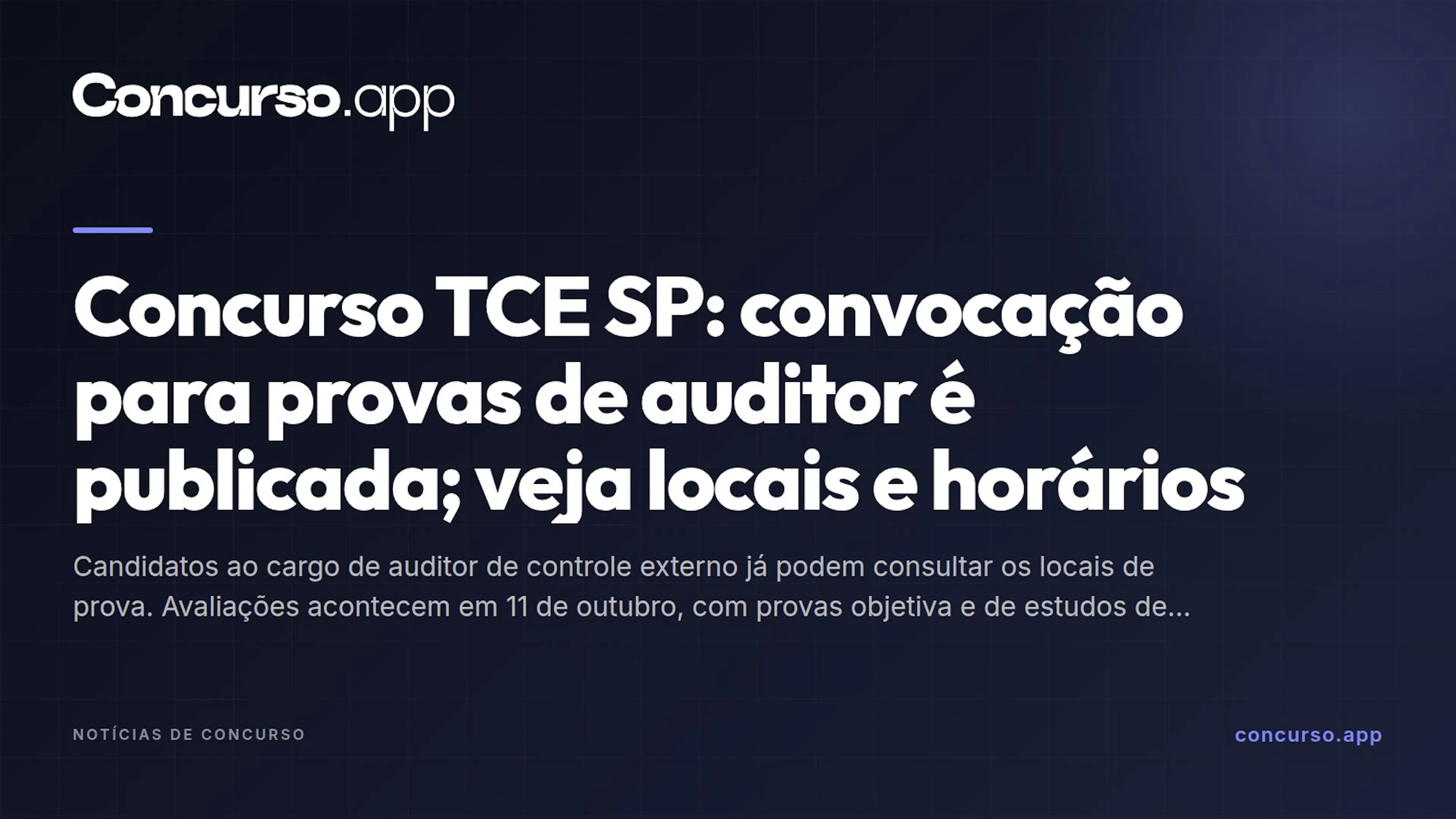 Concurso TCE SP: convocação para provas de auditor é publicada; veja locais e horários