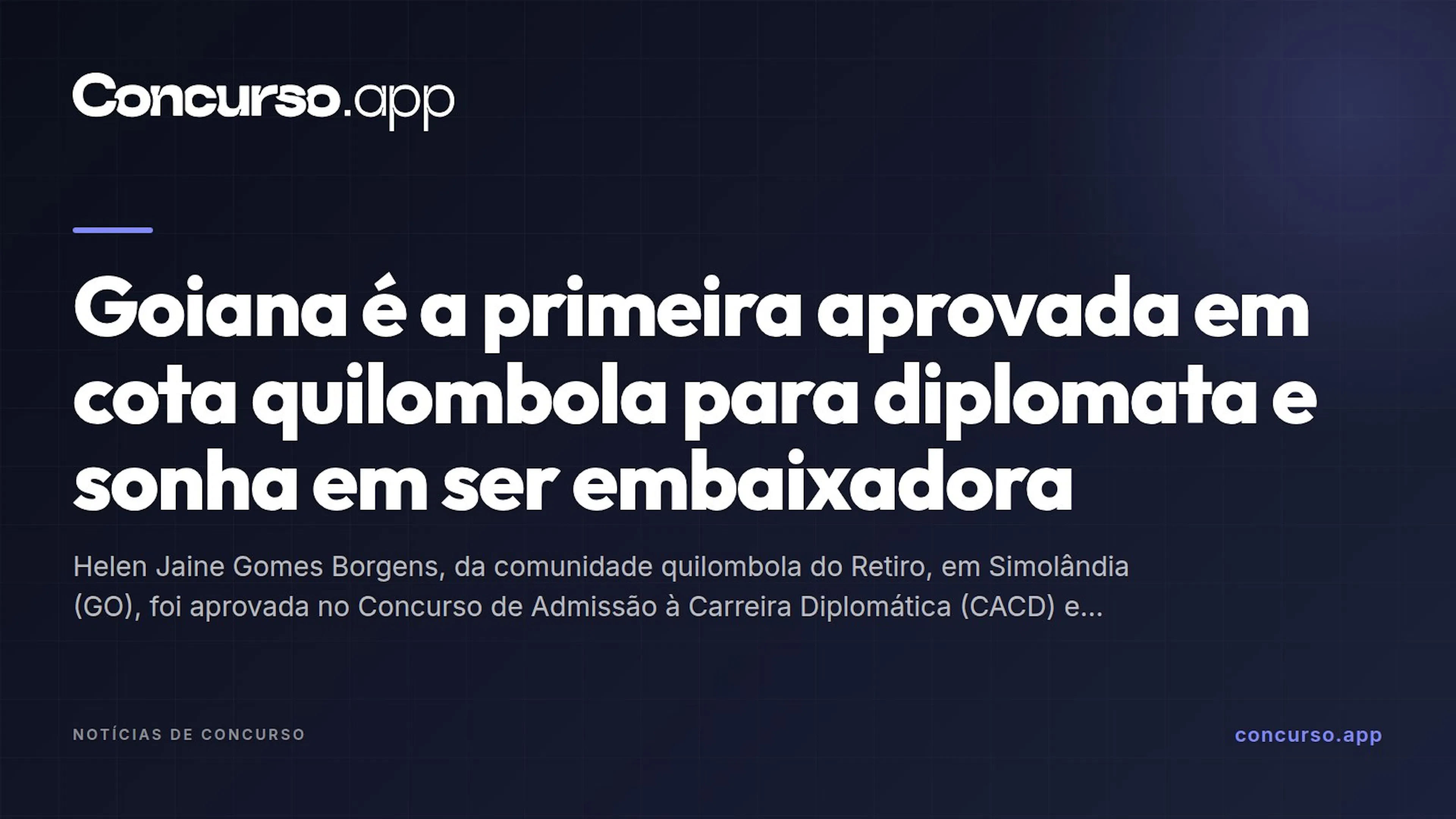 Goiana é a primeira aprovada em cota quilombola para diplomata e sonha em ser embaixadora