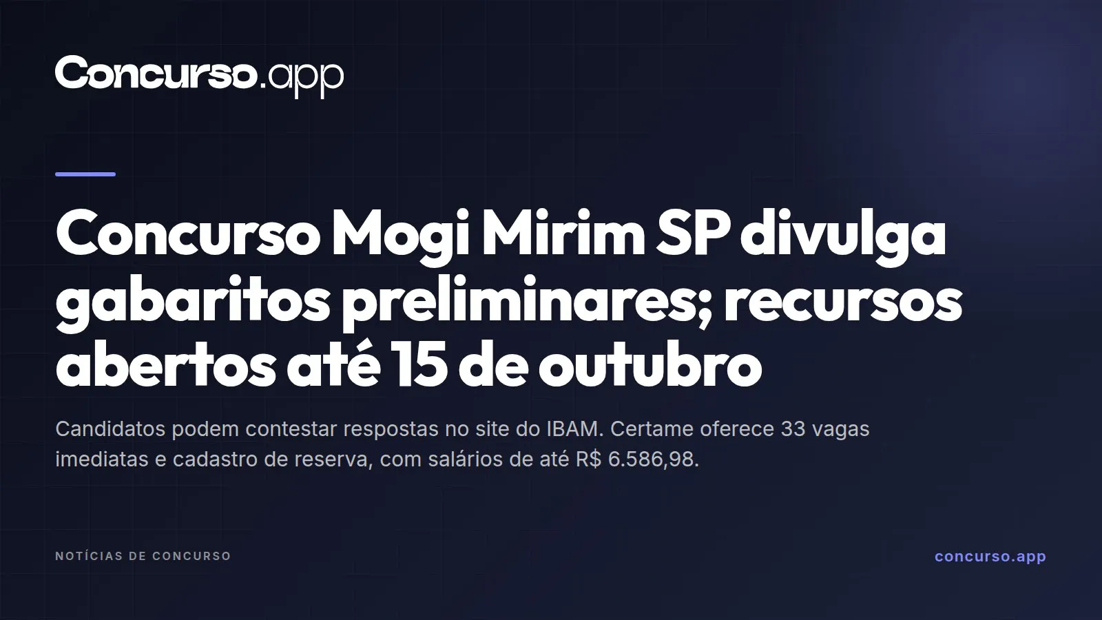 Concurso Mogi Mirim SP divulga gabaritos preliminares; recursos abertos até 15 de outubro
