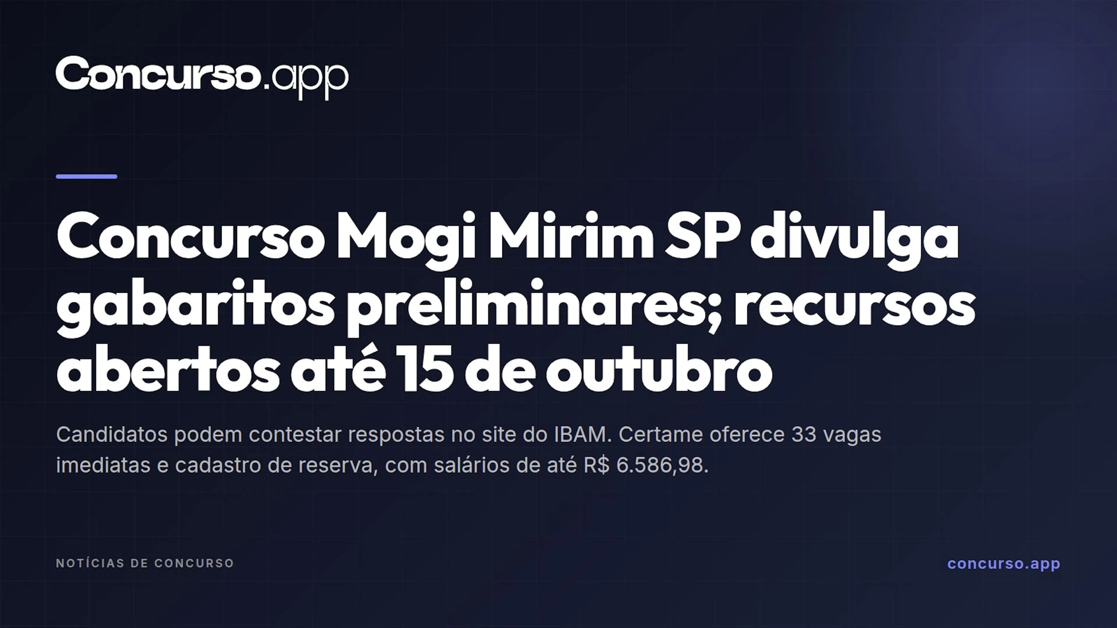 Concurso Mogi Mirim SP divulga gabaritos preliminares; recursos abertos até 15 de outubro