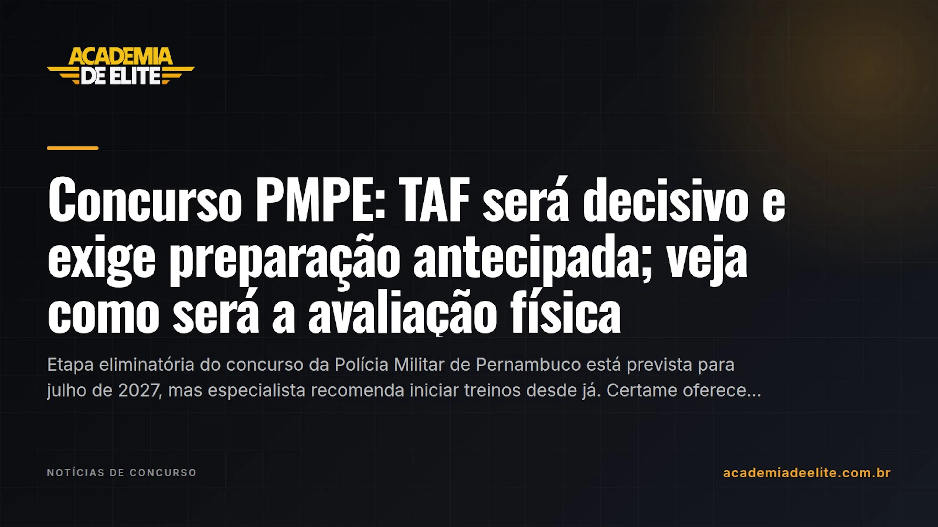 Concurso PMPE: TAF será decisivo e exige preparação antecipada; veja como será a avaliação física