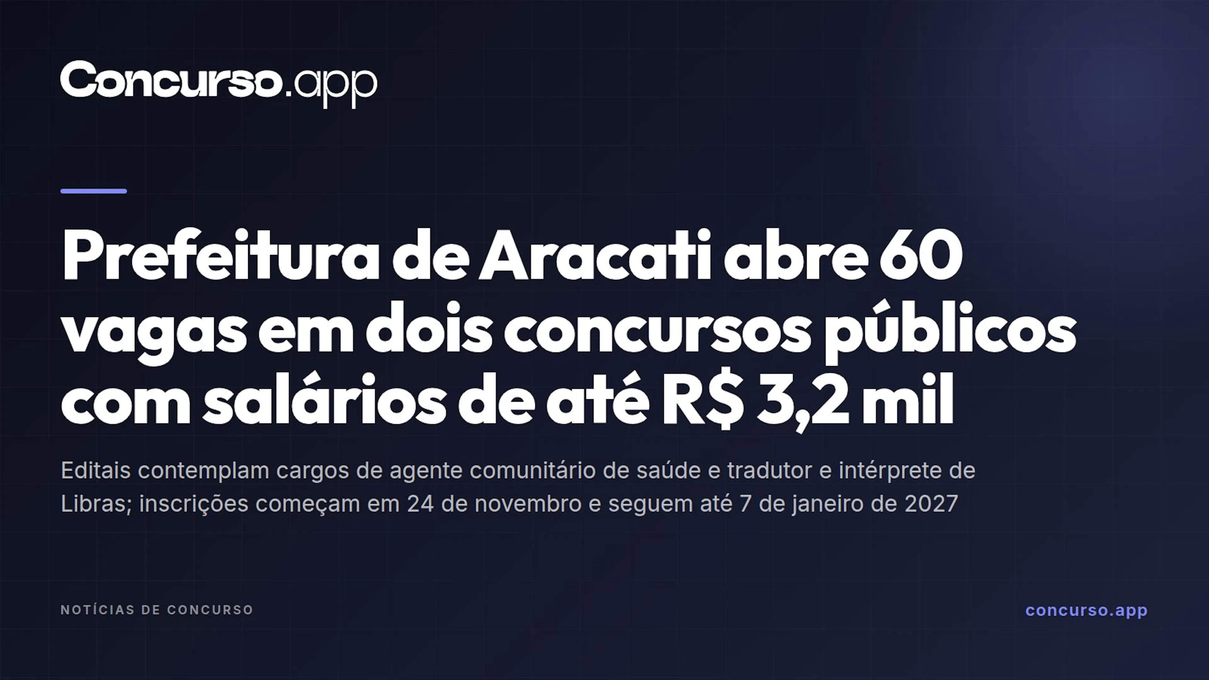 Prefeitura de Aracati abre 60 vagas em dois concursos públicos com salários de até R$ 3,2 mil