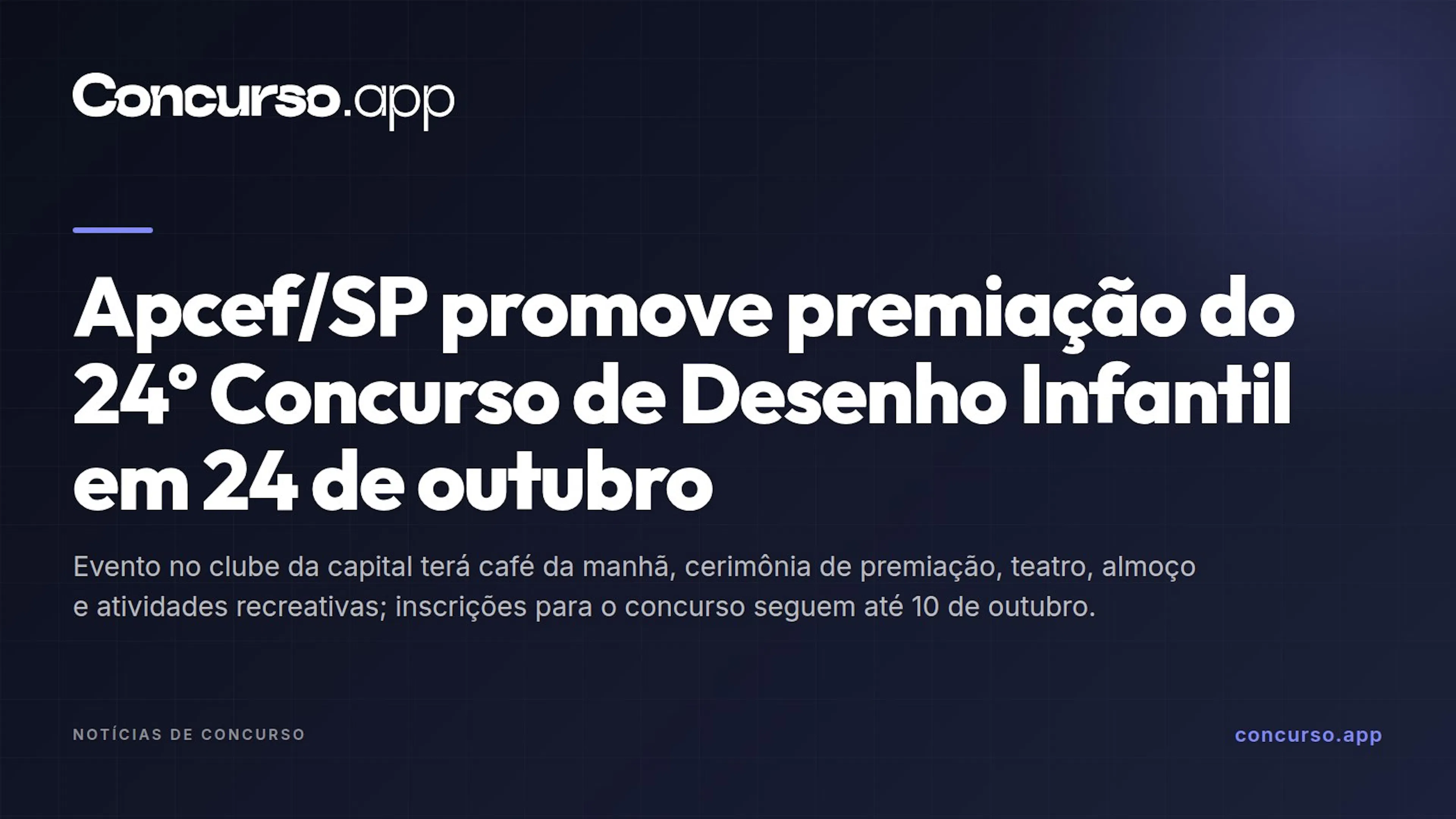 Apcef/SP promove premiação do 24º Concurso de Desenho Infantil em 24 de outubro