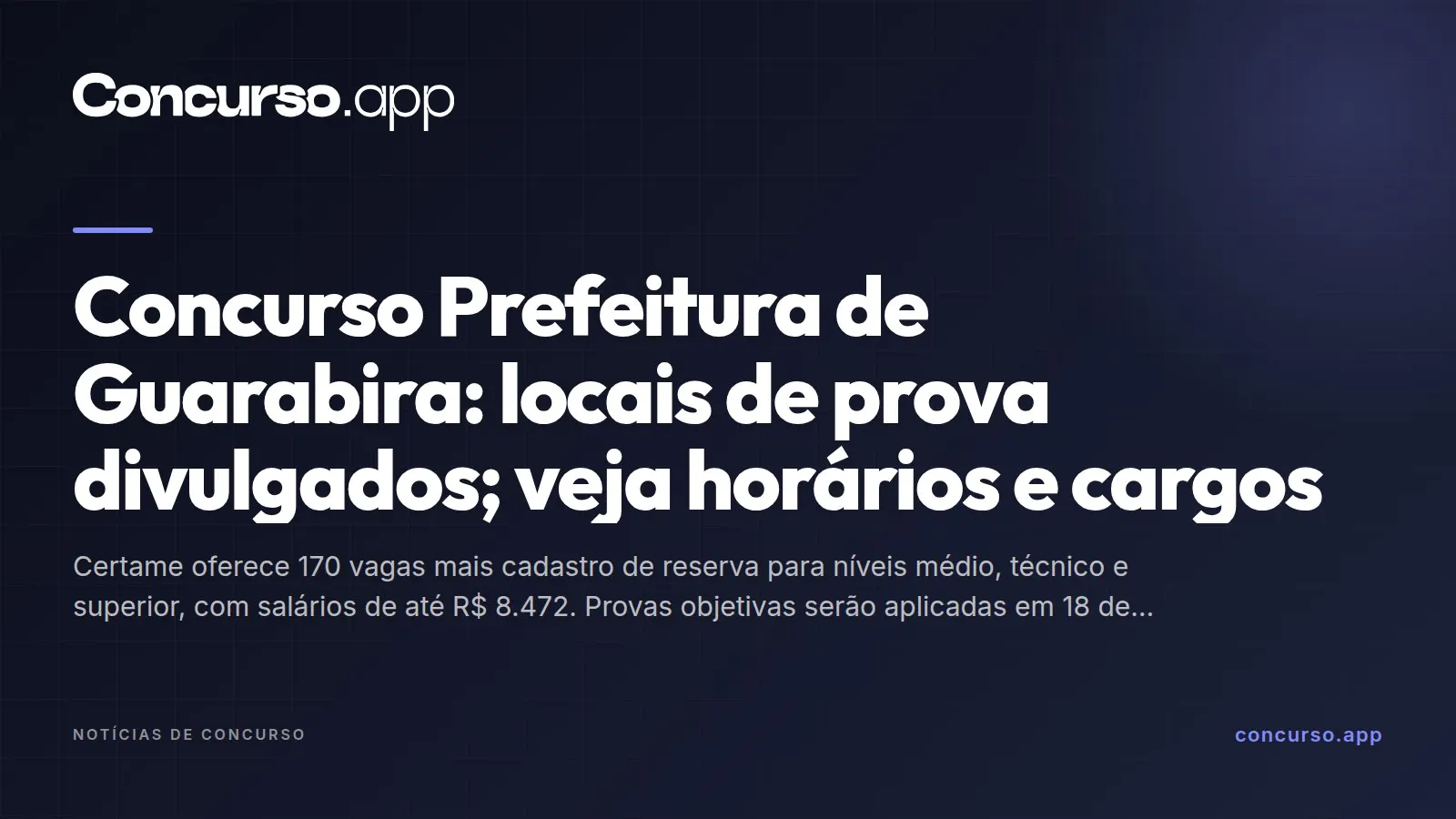 Concurso Prefeitura de Guarabira: locais de prova divulgados; veja horários e cargos
