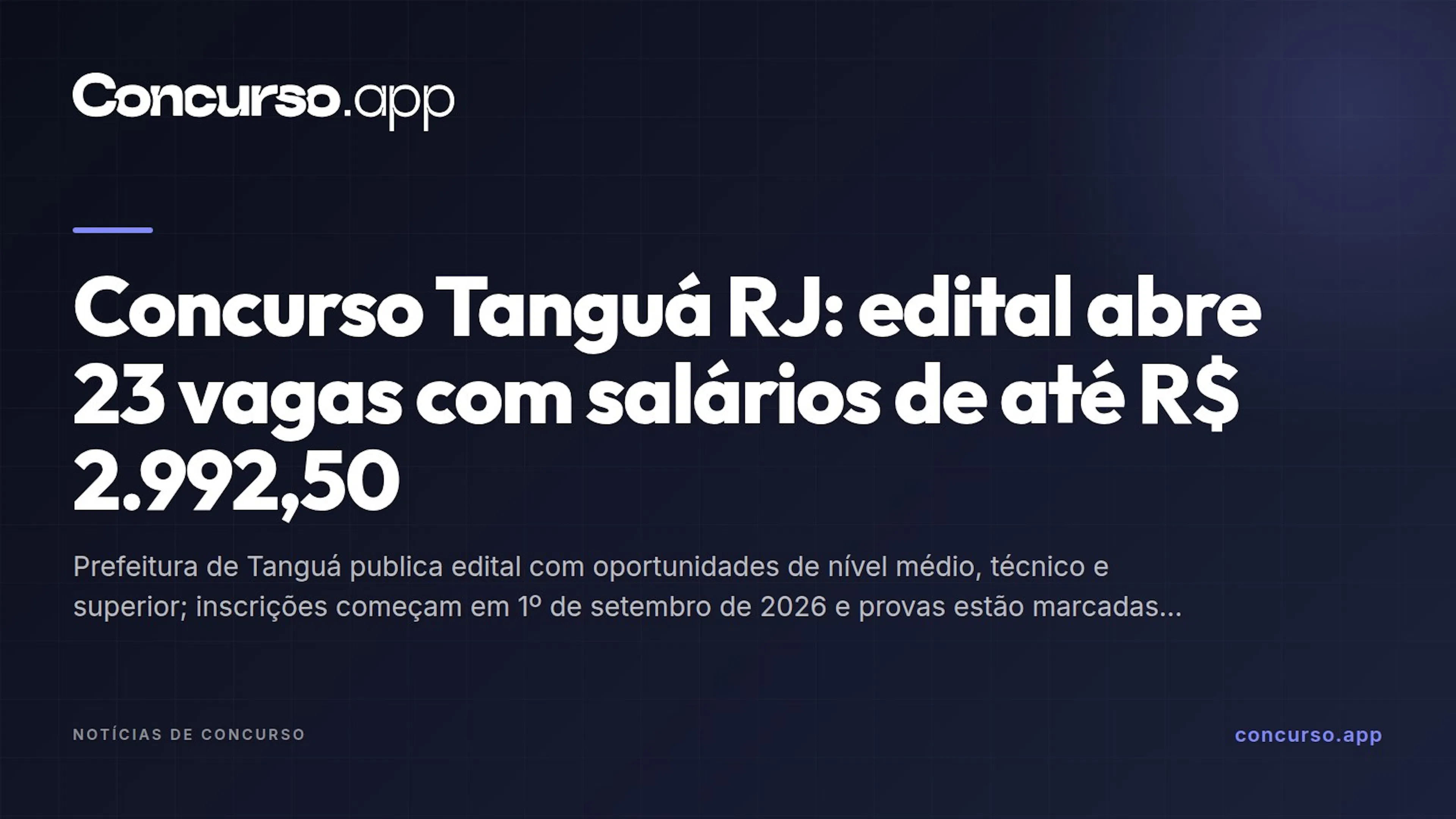 Concurso Tanguá RJ: edital abre 23 vagas com salários de até R$ 2.992,50